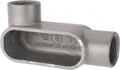 Hubbell Killark - Form 7, LL Body, 1-1/4" Trade, IMC, Rigid Iron Conduit Body - Oval, 6-13/16" OAL, 19-1/2 cc Capacity, Gray, Hazardous & Wet Locations - Eagle Tool & Supply