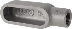 Hubbell Killark - Form 7, E Body, 1/2" Trade, IMC, Rigid Iron Conduit Body - Oval, 4-11/16" OAL, 4 cc Capacity, Gray, Hazardous & Wet Locations - Eagle Tool & Supply