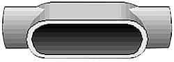 Hubbell Killark - Form 7, TB Body, 1-1/2" Trade, IMC, Rigid Iron Conduit Body - Oval, 8-7/16" OAL, 27 cc Capacity, Gray, Hazardous & Wet Locations - Eagle Tool & Supply