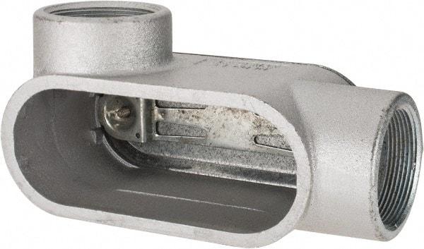 Hubbell Killark - Form 7, L Body, 2" Trade, IMC, Rigid Iron Conduit Body - Oval, 8-1/4" OAL, 48 cc Capacity, Gray, Hazardous & Wet Locations - Eagle Tool & Supply