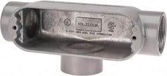 Hubbell Killark - Form 85, T Body, 1-1/2" Trade, IMC, Rigid Aluminum Conduit Body - Oval, 9-3/16" OAL, 33 cc Capacity, Hazardous & Wet Locations - Eagle Tool & Supply