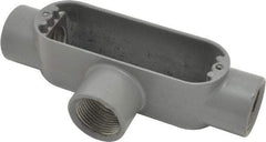 Hubbell Killark - Form 85, T Body, 1" Trade, IMC, Rigid Aluminum Conduit Body - Oval, 7-1/8" OAL, 12 cc Capacity, Hazardous & Wet Locations - Eagle Tool & Supply