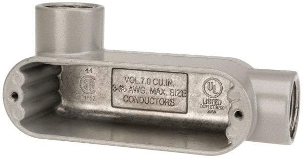 Hubbell Killark - Form 85, LL Body, 3/4" Trade, IMC, Rigid Aluminum Conduit Body - Oval, 5-3/8" OAL, 7 cc Capacity, Hazardous & Wet Locations - Eagle Tool & Supply