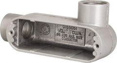 Hubbell Killark - Form 85, LR Body, 3/4" Trade, IMC, Rigid Aluminum Conduit Body - Oval, 5-3/8" OAL, 7 cc Capacity, Hazardous & Wet Locations - Eagle Tool & Supply