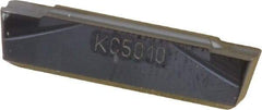 Kennametal - 500G GMP Grade KC5010, 5mm Cutting Width Carbide Grooving Insert - 4.2mm Max Depth of Cut, Neutral, 0.8mm Corner Radius, TiAlN Finish - Eagle Tool & Supply
