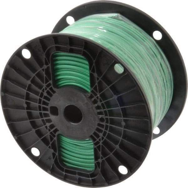 Southwire - THHN/THWN, 14 AWG, 15 Amp, 500' Long, Solid Core, 1 Strand Building Wire - Green, Thermoplastic Insulation - Eagle Tool & Supply