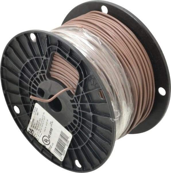 Southwire - THHN/THWN, 14 AWG, 15 Amp, 500' Long, Solid Core, 1 Strand Building Wire - Brown, Thermoplastic Insulation - Eagle Tool & Supply