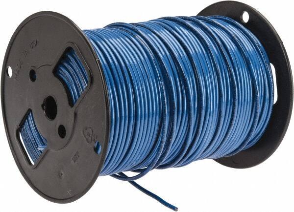 Southwire - THHN/THWN, 10 AWG, 30 Amp, 500' Long, Solid Core, 1 Strand Building Wire - Blue, Thermoplastic Insulation - Eagle Tool & Supply