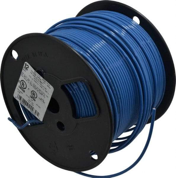 Southwire - THHN/THWN, 12 AWG, 20 Amp, 500' Long, Stranded Core, 19 Strand Building Wire - Blue, Thermoplastic Insulation - Eagle Tool & Supply