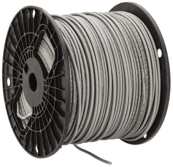 Southwire - THHN/THWN, 12 AWG, 20 Amp, 500' Long, Stranded Core, 19 Strand Building Wire - Gray, Thermoplastic Insulation - Eagle Tool & Supply