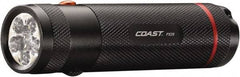 Coast Cutlery - White, Red LED Bulb, 155 Lumens, Industrial/Tactical Flashlight - Black Aluminum Body, 3 AAA Batteries Included - Eagle Tool & Supply