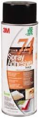 3M - 24 oz Aerosol Orange Spray Adhesive - High Tack, 200°F Heat Resistance, 50 Sq Ft Coverage, Medium Strength Bond, 30 min Max Bonding Time, Flammable, Series 74 - Eagle Tool & Supply