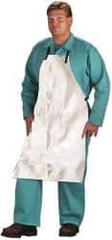 PRO-SAFE - 24 x 39" Aluminized Bib Apron - Aluminized Carbon Kevlar, 19 oz Material, Silver & Yellow - Eagle Tool & Supply