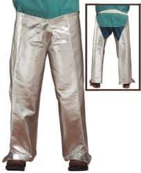 PRO-SAFE - Aluminized Carbon Kevlar Hip Leggings - No Pockets, Silver/Yellow/Black - Eagle Tool & Supply