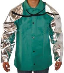 PRO-SAFE - Size Universal, Silver/Yellow Aluminzed Kevlar Aluminized Sleeve - 18" Long Sleeve - Eagle Tool & Supply