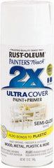 Rust-Oleum - White, Semi Gloss, Enamel Spray Paint - 8 Sq Ft per Can, 12 oz Container, Use on Multipurpose - Eagle Tool & Supply