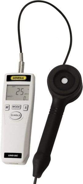 General - 9 Volt Battery, LCD Display, Light Meter - 4 Accuracy, Compatible with UVC Lighting, Built In Memory - Eagle Tool & Supply