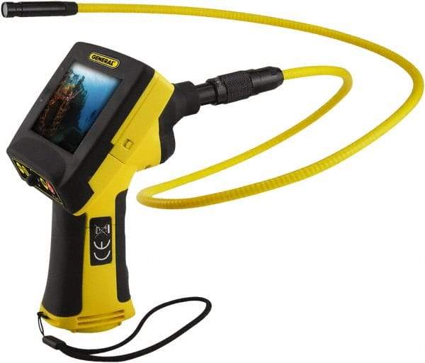 General - 0.31" Wide Camera Head, 39" Long Probe, Video Borescope Camera - 0.31" Probe Diam, 4" Display - Eagle Tool & Supply