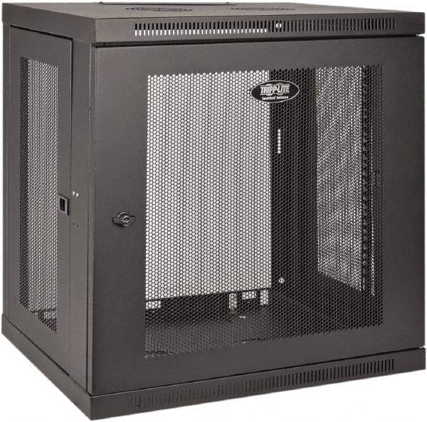 Tripp-Lite - 23-1/2" Overall Width x 12" Rack Height x 17-1/2" Overall Depth Data Cable Enclosure - 200 Lb Capacity, Black - Eagle Tool & Supply