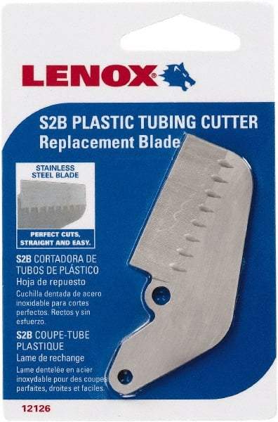 Lenox - Cutter Replacement Blade - Use with Lenox: 12122S2, Cuts PVC, CPVC, Pex, Polyethylene and Rubber Hose - Eagle Tool & Supply