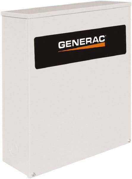 Generac Power - 3 Phase, 120/208 Input Volt, 200 Amp, Automatic Transfer Switch - 3R NEMA Rated, Aluminum, 20.2 Inch Wide x 7.1 Inch Deep x 24.1 Inch High, Automatic Exerciser, Electrically Operated - Eagle Tool & Supply