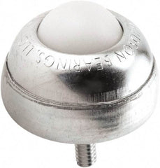 Hudson Bearing - 1 Inch Diameter, Round, Nylon Ball Transfer - 1-3/4 Inch Overall Diameter, 1-3/8 Inch Mount Height, 75 Lb. Capacity - Eagle Tool & Supply