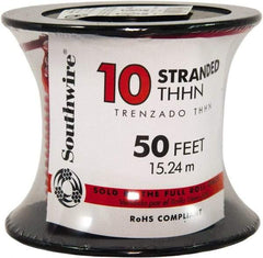 Southwire - THHN/THWN, 10 AWG, 30 Amp, 100' Long, Stranded Core, 19 Strand Building Wire - Red, Thermoplastic Insulation - Eagle Tool & Supply