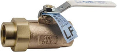 Conbraco - 1-1/2" Pipe, Standard Port, Bronze Single Union Ends Ball Valve - Bi-Directional, Female Union x FNPT Ends, Lever Handle, 600 WOG, 150 WSP - Eagle Tool & Supply