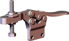 De-Sta-Co - 620 Lb Holding Capacity, Horizontal Handle, Manual Hold Down Toggle Clamp - 70° Handle Movement, 92° Bar Opening, U-Bar, Straight Base, Stainless Steel - Eagle Tool & Supply