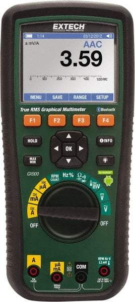 Extech - GX900, CAT III, 1,000 VAC/VDC, True RMS Wireless Multimeter - 50 mOhm, Measures Voltage, Capacitance, Frequency, Resistance, Temperature - Eagle Tool & Supply