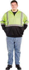 Utility Pro Wear - Size M High Visibility Sweatshirt - Yellow, Black, Polyester & Teflon, Zipper Closure, 38 to 40" Chest - Eagle Tool & Supply