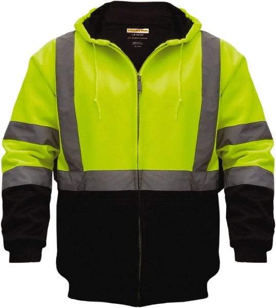 Utility Pro Wear - Size 5XL Cold Weather & High Visibility Sweatshirt - Yellow, Black, Polyester & Teflon, Zipper Closure, 62 to 64" Chest - Eagle Tool & Supply