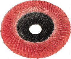 Metabo - P60 Grit, 5" Disc Diam, 7/8" Center Hole, Type 29 Ceramic Flap Disc - 12,200 Max RPM, Fiberglass Backing, Arbor Attaching System, Coated - Eagle Tool & Supply