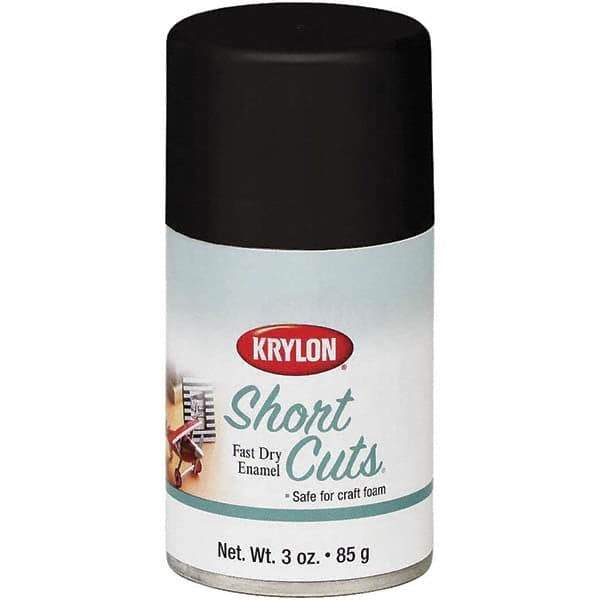 Krylon - Black, Flat, Enamel Spray Paint - 3 oz Container - Eagle Tool & Supply