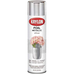 Krylon - Silver Foil, Gloss, Metallic Spray Paint - 8 oz Container - Eagle Tool & Supply