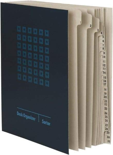 SMEAD - 8-1/2 x 11", Letter Size, Navy Blue, Indexed Sorters - Eagle Tool & Supply