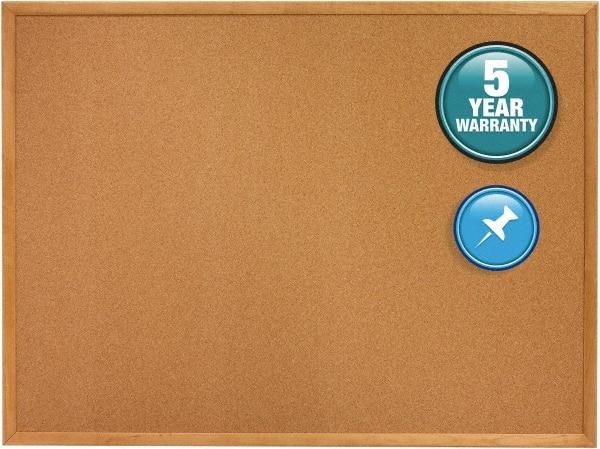 Quartet - 24" Wide x 18" High Open Cork Bulletin Board - Natural (Color) - Eagle Tool & Supply