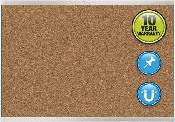 Quartet - 48" Wide x 36" High Open Cork Bulletin Board - Natural (Color) - Eagle Tool & Supply