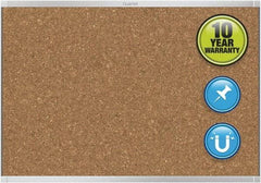 Quartet - 48" Wide x 36" High Open Cork Bulletin Board - Natural (Color) - Eagle Tool & Supply