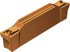 Sandvik Coromant - R123x2D CS 1125 Grade, 0.0591" Cutting Width, Carbide Cutoff Insert - 10° Right Hand Lead Angle, 0.0039" Cnr Rad, TiAlN Coated - Eagle Tool & Supply