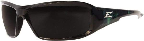 Edge Eyewear - Smoke Lenses, Framed Polarized Glasses - Scratch Resistant, Black Nylon Frame, Size Universal, Wrap Around - Eagle Tool & Supply