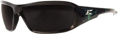 Edge Eyewear - Smoke Lenses, Framed Polarized Glasses - Scratch Resistant, Black Nylon Frame, Size Universal, Wrap Around - Eagle Tool & Supply