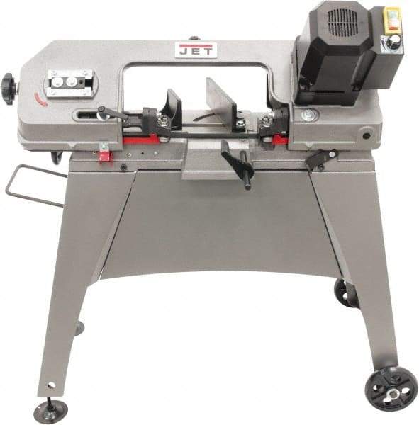 Jet - 5 x 6" Semi-Automatic Combo Horizontal & Vertical Bandsaw - 1 Phase, 90° Vise Angle of Rotation, 1/2 hp, 115 Volts, Geared Head Drive - Eagle Tool & Supply