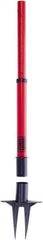 Banner Stakes - 22 to 42" High, 2-3/8" Pole Diam, Stanchion - 9" Base Diam, Removable Spike Nylon Base, Red Plastic Post, For Outdoor Use - Eagle Tool & Supply