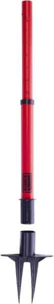 Banner Stakes - 22 to 42" High, 2-3/8" Pole Diam, Stanchion - 9" Base Diam, Removable Spike Nylon Base, Red Plastic Post, For Outdoor Use - Eagle Tool & Supply