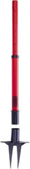 Banner Stakes - 22 to 42" High, 2-3/8" Pole Diam, Stanchion - 9" Base Diam, Removable Spike Nylon Base, Red Plastic Post, For Outdoor Use - Eagle Tool & Supply