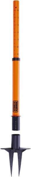 Banner Stakes - 22 to 42" High, 2-3/8" Pole Diam, Stanchion - 9" Base Diam, Removable Spike Nylon Base, Orange Plastic Post, For Outdoor Use - Eagle Tool & Supply