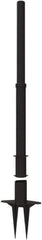 Banner Stakes - 22 to 42" High, 2-3/8" Pole Diam, Stanchion - 9" Base Diam, Removable Spike Nylon Base, Black Plastic Post, For Outdoor Use - Eagle Tool & Supply