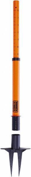 Banner Stakes - 22 to 42" High, 2-3/8" Pole Diam, Stanchion - 9" Base Diam, Removable Spike Nylon Base, Orange Plastic Post, For Outdoor Use - Eagle Tool & Supply