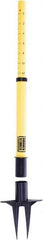 Banner Stakes - 22 to 42" High, 2-3/8" Pole Diam, Stanchion - 9" Base Diam, Removable Spike Nylon Base, Yellow Plastic Post, For Outdoor Use - Eagle Tool & Supply